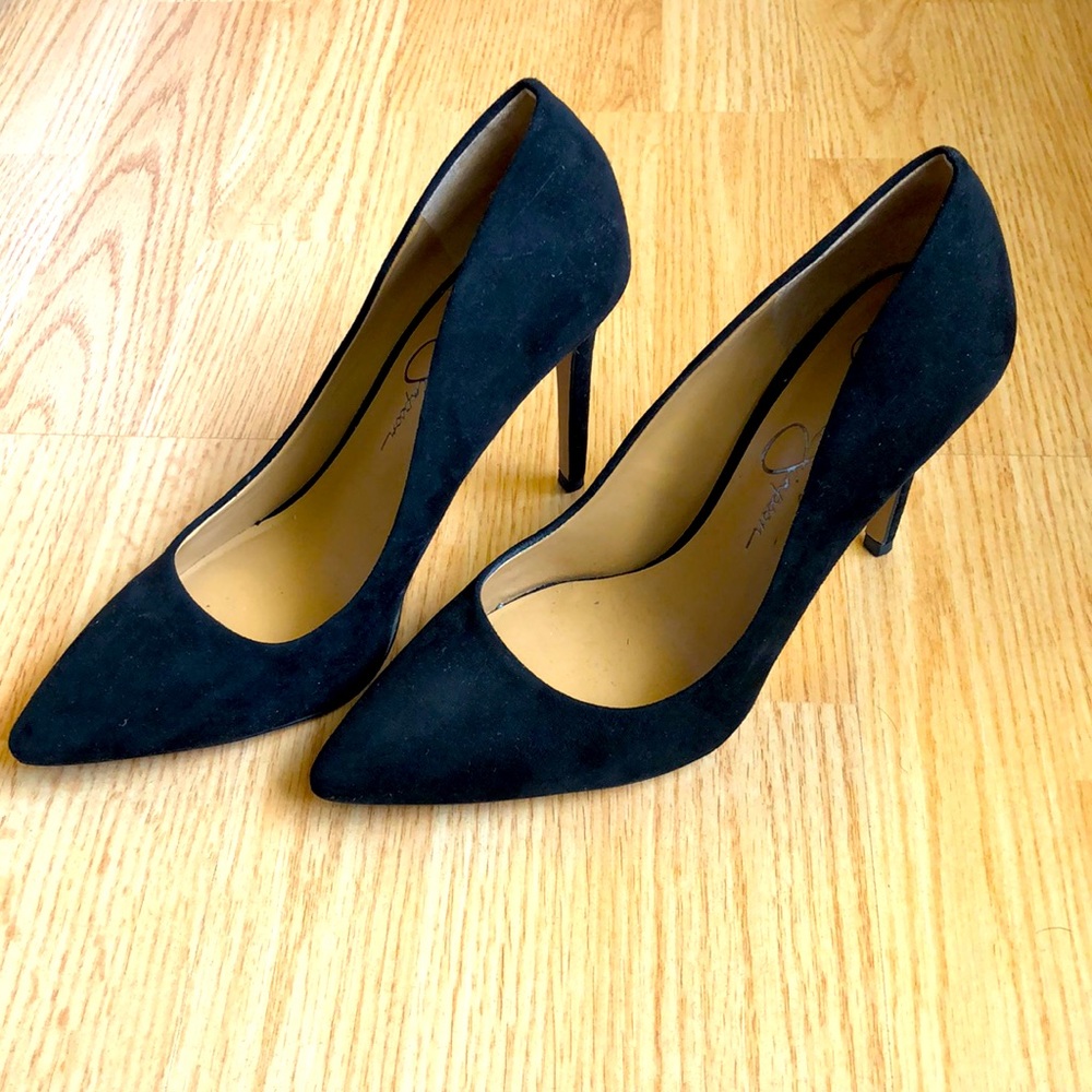 Jessica Simpson black suede heels